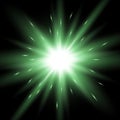 Sunlight with lens flare effect, green color