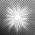 Sunlight lens flare light effect isolated. EPS 10 vector