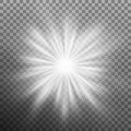 Sunlight lens flare light effect isolated. EPS 10 vector Royalty Free Stock Photo
