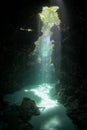 Sunlight a Narrow Underwater Grotto Royalty Free Stock Photo