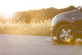 Sunlight near car that ran over a child