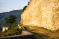 Caste ruin wall and sunrise light