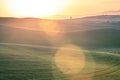 Sunlight over the farms and wheat fields Royalty Free Stock Photo