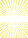 Sunlight rays retro background with frame for text. yellow and white color burst background