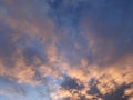 Sunlight reflected off of the clouds before sunset Royalty Free Stock Photo