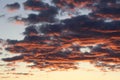 Sunlight reflected off of the sunset clouds Royalty Free Stock Photo