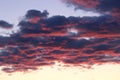 Sunlight reflected off of the sunset clouds Royalty Free Stock Photo