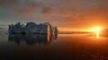 Iceberg seen at sunset in Antarctica Royalty Free Stock Photo