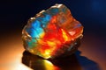 sunlight reflecting off a rare opal stone Royalty Free Stock Photo