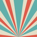 Sunlight retro background. Pale red, blue, beige color burst background. Fantasy Vector illustration Royalty Free Stock Photo