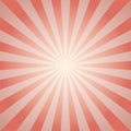 Sunlight retro faded background. Pale red and beige color burst background. Royalty Free Stock Photo