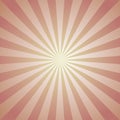 Sunlight retro faded background. Pale red and beige color burst background