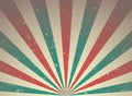 Sunlight retro faded grunge background. red, blue and beige color burst background