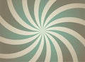 Sunlight retro faded spiral grunge background. shining brown and green color burst background Royalty Free Stock Photo