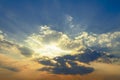 Sunlight Sacred Shining through the clouds Creating a beautiful beam Is a mystery that must be searched Royalty Free Stock Photo