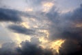 Sunlight shafts through the clouds Royalty Free Stock Photo