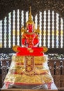 Red glass statue of Buddha,inside Wat Lok Moli,Chiang Mai Old City,Thailand