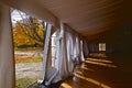 Sunlight shinning through the tent for wedding event