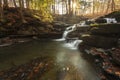 Sunlight shinning on Wolf Creek Falls Royalty Free Stock Photo