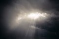 Sunlight skylight from the clouds of divine light. Royalty Free Stock Photo