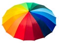 Sunlight spectrum. Umbrella in rainbow colors. Rainbow umbrella isolated on white Royalty Free Stock Photo