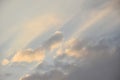 sunlight spreading through cloud on twilight sunset sky in evening Royalty Free Stock Photo