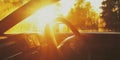 Sunlight Streaming Through Car Windshield Royalty Free Stock Photo
