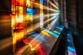 sunlight streaming through a colorful, intact stainedglass window Royalty Free Stock Photo