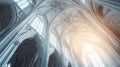Sunlight Streaming Through the Gothic Arches of a Cathedral Royalty Free Stock Photo