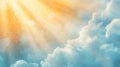 Sunlight Streaming Through Sparkling Cloudy Sky