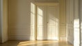 Sunlight Streaming Through White Door in Classic Room Royalty Free Stock Photo