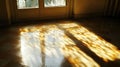 Sunlight streaming through a window and casting patterns on the floor. Royalty Free Stock Photo