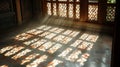 Sunlight streaming through a window and casting patterns on the floor. Royalty Free Stock Photo