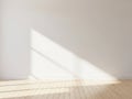Sunlight streaming through window casting triangle shadow on wall Royalty Free Stock Photo