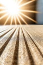 Sunlight streaming through window creating patterned shadows on floor