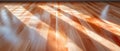 Sunlight streaming through a wooden floor, casting a warm glow on the planks. Royalty Free Stock Photo