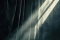 Sunlight Streams Through Curtains, A Study in Light and Shadow, Textured Fabric, and Atmospheric Mood, Creating a S Royalty Free Stock Photo