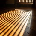 Sunlight streams through a window with Royalty Free Stock Photo