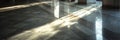 Beautiful Sunlight Reflections on a Polished Marble Floor in a Spacious Hall During the Daytime Royalty Free Stock Photo