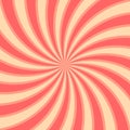 Sunlight swirl rays wide background. peach and pink spiral burst wallpaper Royalty Free Stock Photo