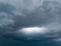 Sunlight through a thundercloud in the sky. Royalty Free Stock Photo