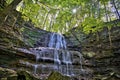 Sunlight shine through the tree in Sherman Falls, Hamilton, Ontario, Canada