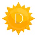 Sunlight vitamin icon, cartoon style