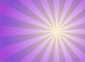 Sunlight wide horizontal background. Purple and yellow color burst background