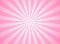 Sunlight wide horizontal pink color burst background with white highlight. Fantasy Vector illustration