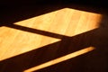 Sunlight from window shine on wood floor. Royalty Free Stock Photo