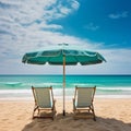 Sunlit beach with azure sea Royalty Free Stock Photo