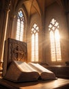 Sunlit Bible in Cathedral Royalty Free Stock Photo