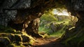 Sunlit Cave In Danish Hills: Captivating Photograph With Perfect Lighting