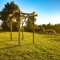 Sunlit Chuppah on a traditional wedding sunset Royalty Free Stock Photo